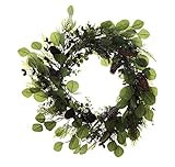 Creative Co-Op 22 Inch Plastic Eucalyptus Leaf & Cedar Wreath, Green | Amazon (US)