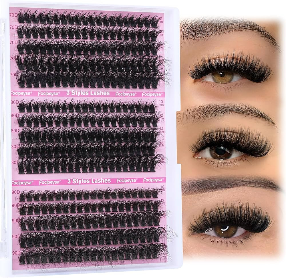 Fluffy Lash Extension Mink Thick Cluster Eyelash Extensions 10-18mm Lash Clusters Individual Lash... | Amazon (US)