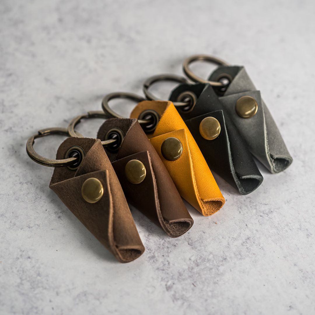 Personalized Leather Keychain Wrap | Key Wrap | Key Fob Customized with Initials/Name | Stocking ... | Etsy (US)