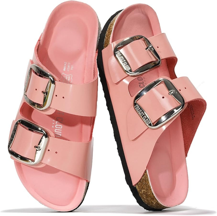 Project Cloud 100% Genuine Leather Flat Sandals for Women 2026 Comfortable Beach Essentials Women... | Amazon (US)
