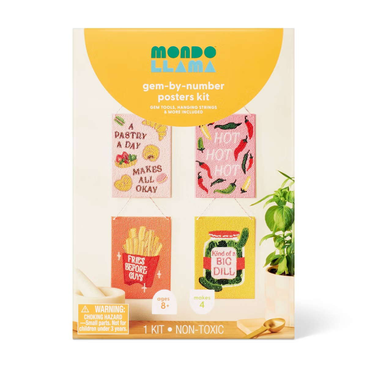 4ct Food Themed Gem Art Craft Kit - Mondo Llama™ | Target