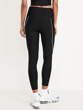 High-Waisted PowerSoft Rib Mix 7/8 Leggings | Old Navy (US)