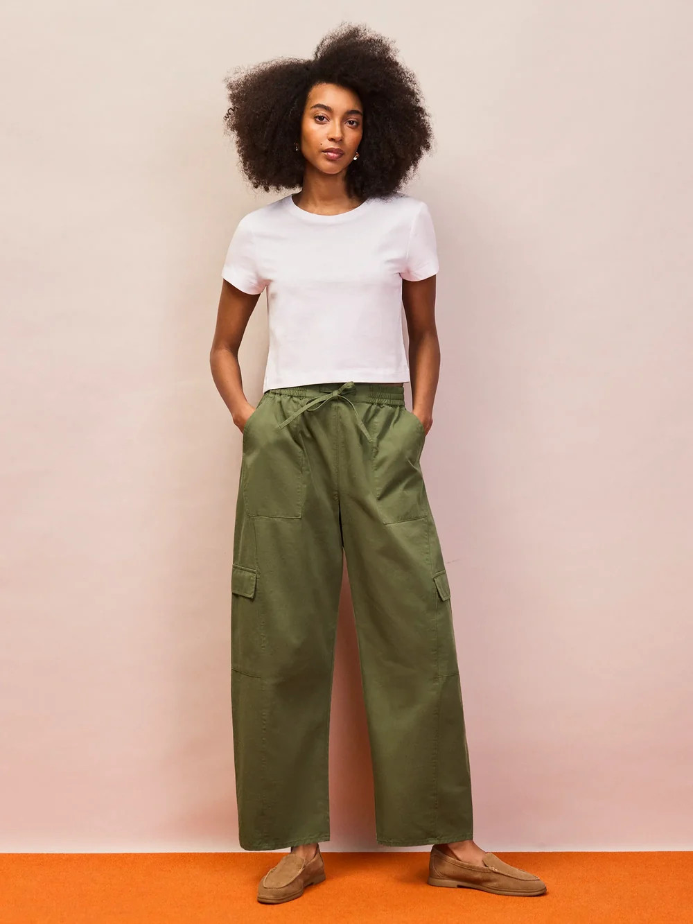 Khaki Cargo Pocket Trousers | Ro&Zo
