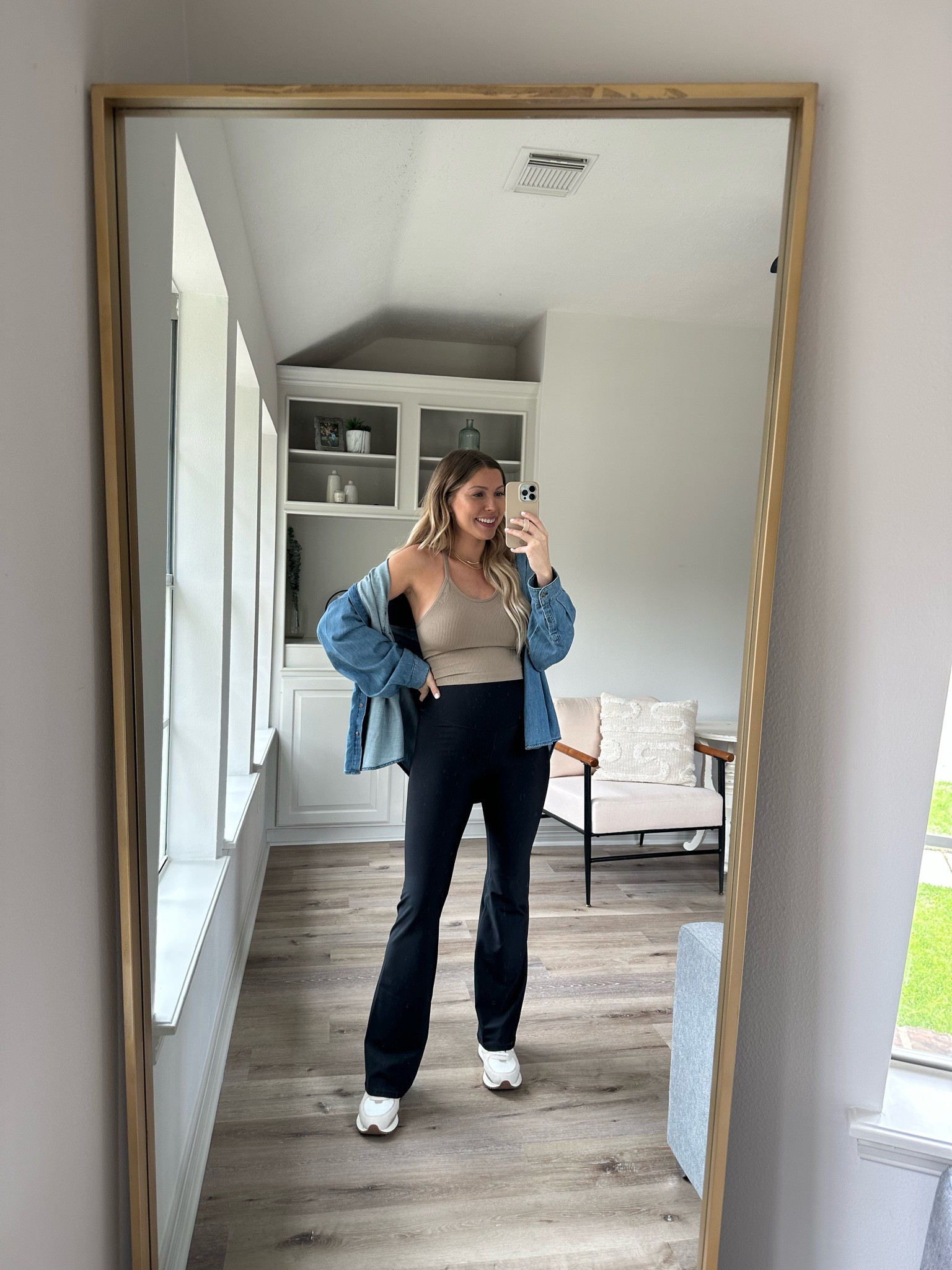 Casual spring outfit
Tank in long crop M/L
Leggings in size M
Denim shirt in XXL

#LTKbump #LTKunder100 #LTKstyletip