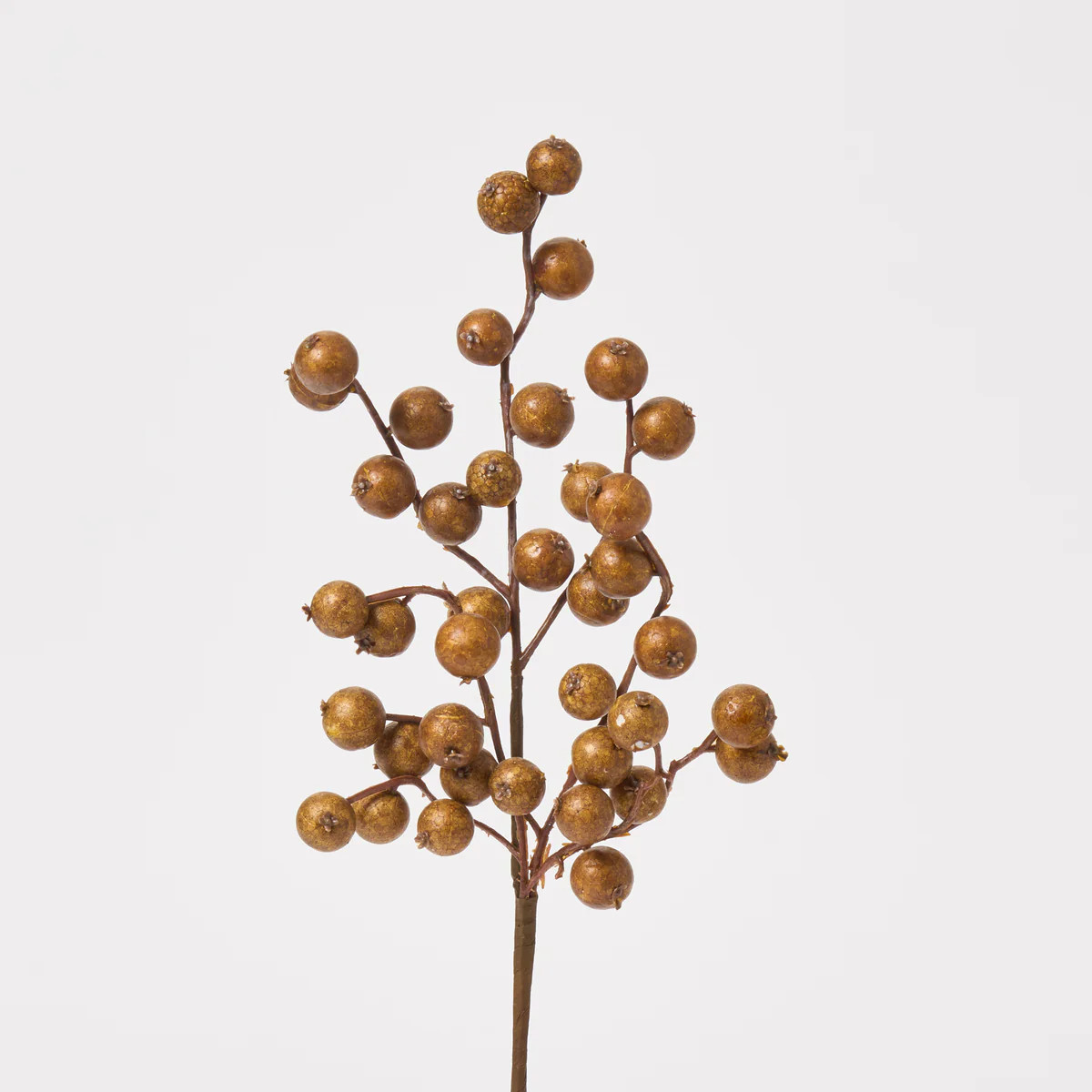 Water Resistant Bronze Crabapple Cluster Faux Berry Branch Spray - 12" | Darby Creek Trading
