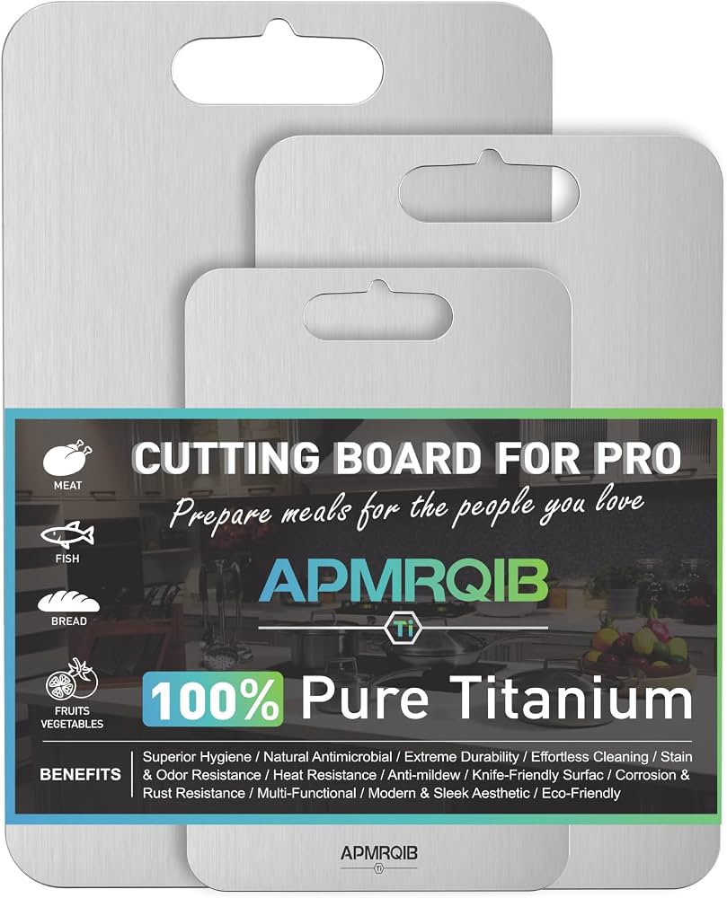 Titanium Cutting Board Set of 3,100% Pure Titanium Cutting Boards for Kitchen, Double Sided Non T... | Amazon (US)