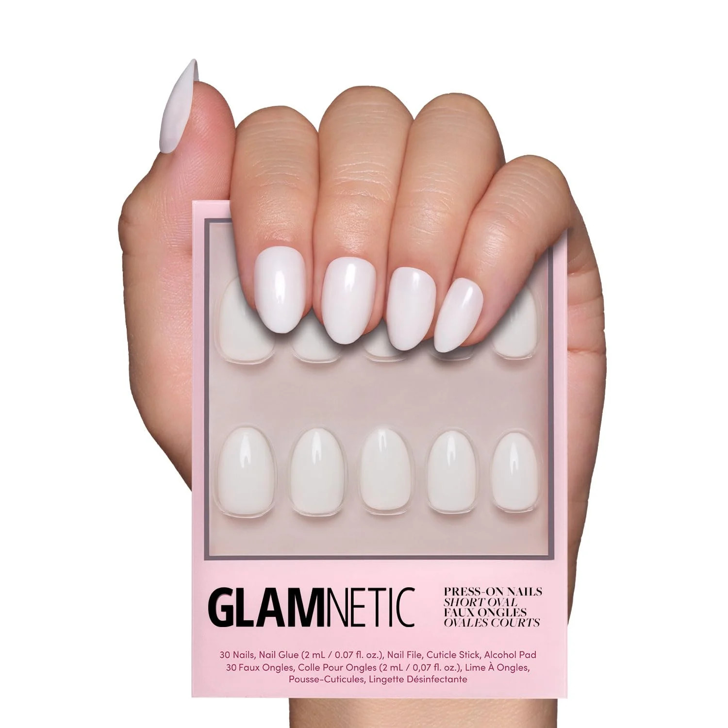 Glamnetic Press-On Nails – White Swan | Neutral Off White Oval Nails, "Salon Quality", 30 Count | Walmart (US)