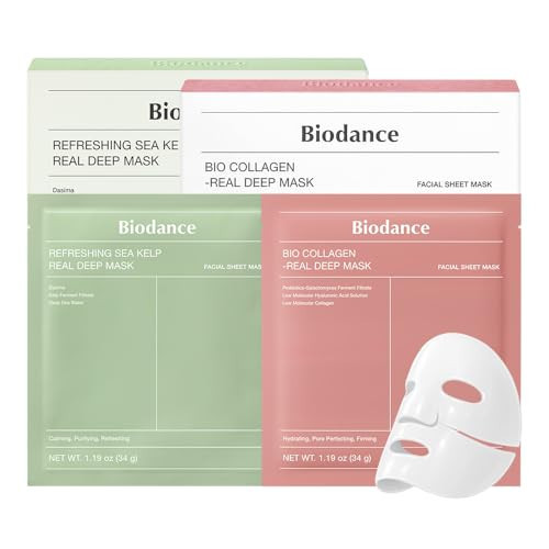 BIODANCE Clear Glow Mask Duo: Bio Collagen & Refreshing Sea Kelp Real Deep Mask, Firming, Calming, Gel Face Mask for Glass Skin, Korean Skincare Set | Amazon (US)