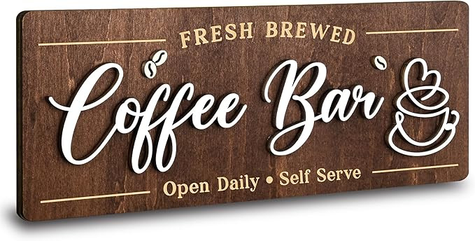 Coffee Bar Signs for Wall Decor - Vintage Coffee Accessories for Cafe Station Signs Decorations, ... | Amazon (US)