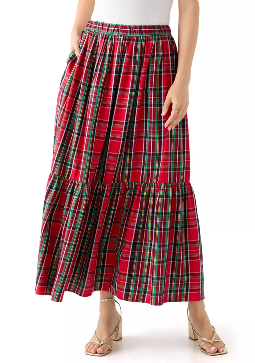 Women's Yarn Dyed Shirred Maxi Skirt | Belk