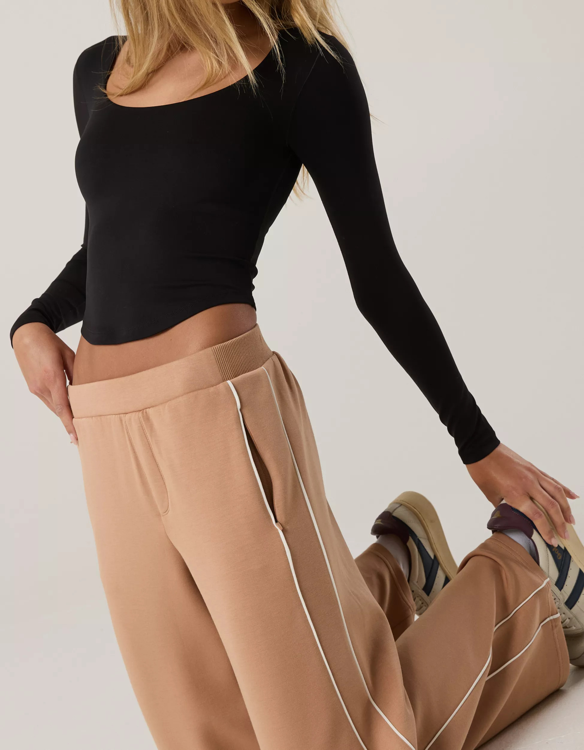 OFFLINE By Aerie Real Me Long Sleeve Scoop T-Shirt | Aerie