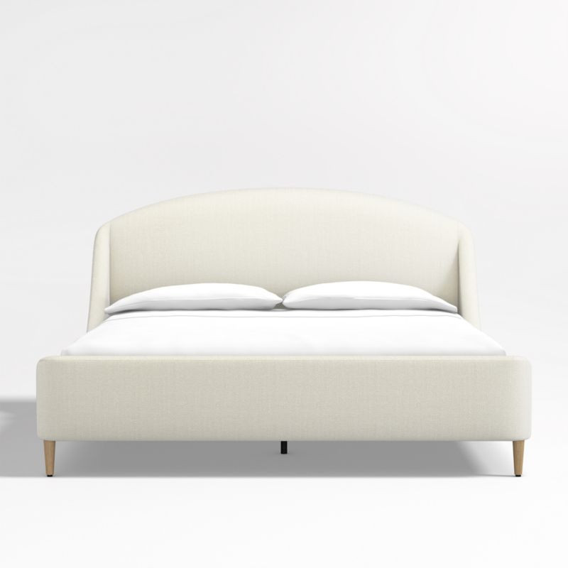 Lafayette Weave Ivory Upholstered King Bed Frame + Reviews | Crate & Barrel | Crate & Barrel