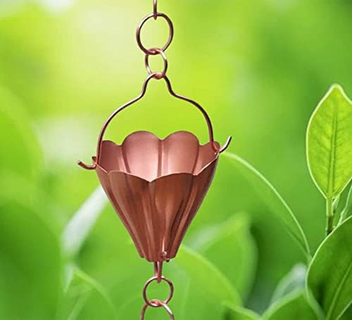 U-nitt 8.5 feet Natsu Rain Chain, Alternative Downspout for Gutter, Copper Plated Scalloped Natsu Fu | Amazon (US)