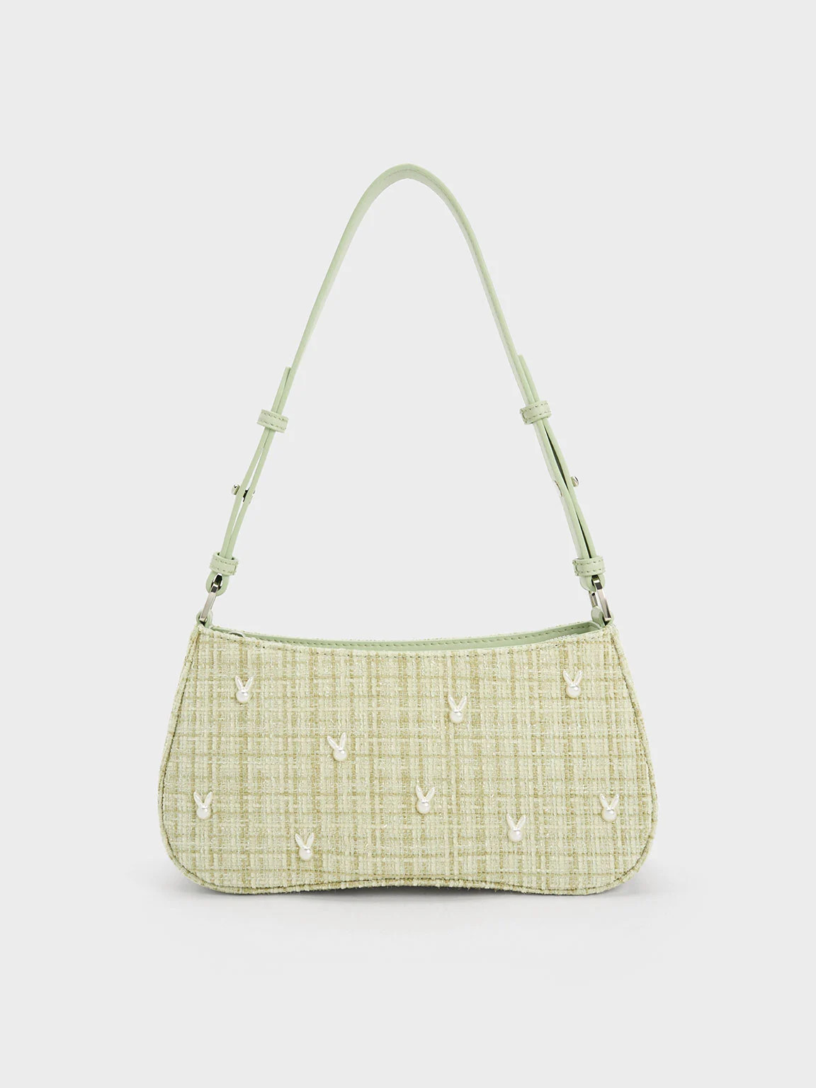 Bunny Tweed Shoulder Bag
    
         - Green | Charles & Keith US