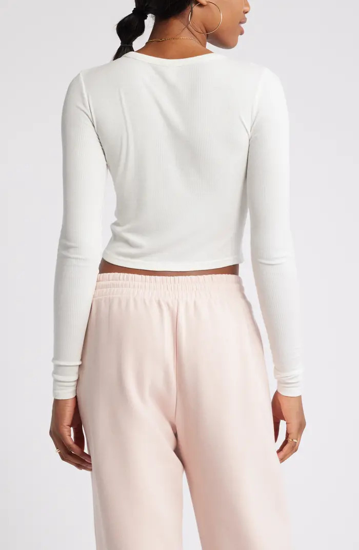 Rib Long Sleeve Crop Top | Nordstrom