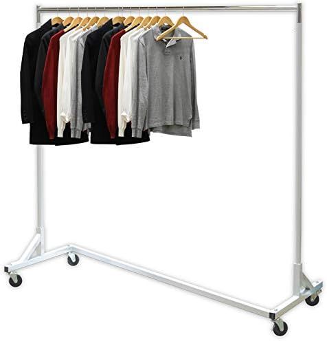 Simple Houseware Industrial Grade Z-Base Garment Rack, 400lb Load with 62" Extra Long bar | Amazon (US)