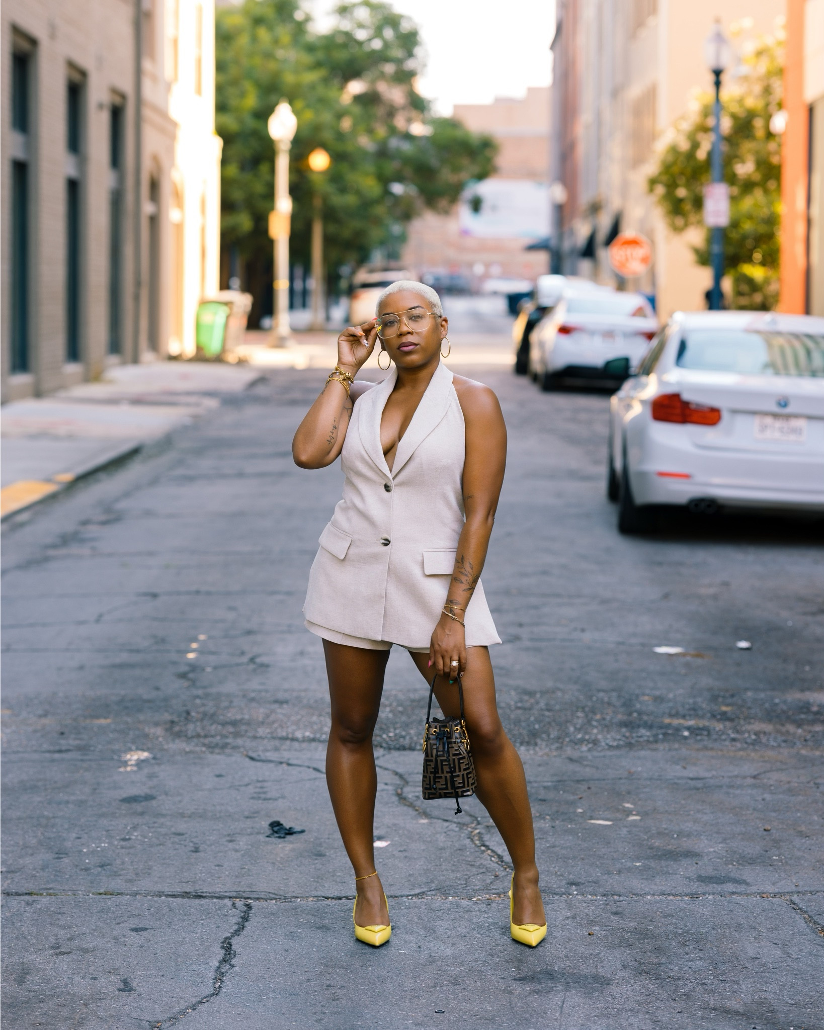 Nola frolic in this super cute Zara set (sold out online). Z