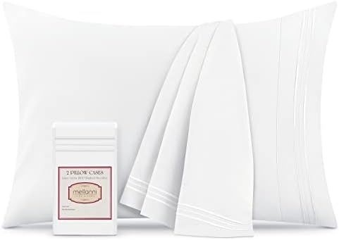 Mellanni White Pillow Cases Standard Size Set of 2 - Pillow Covers - Pillow Protector - Hotel Lux... | Amazon (US)