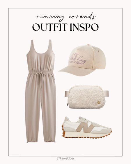 Outfit inspo for running errands 🏃🏻‍♀️

Neutral outfit, athletic jumpsuit, Abercrombie finds, lululemon belt bag 

#LTKshoecrush #LTKfitness #LTKstyletip