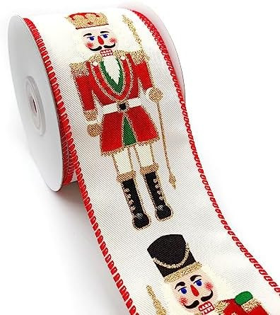 Designer’s Shop WR 63-5222 Nutcracker Holiday Wired Edge Ribbon – 2.5" x 10 Yards – Christm... | Amazon (US)