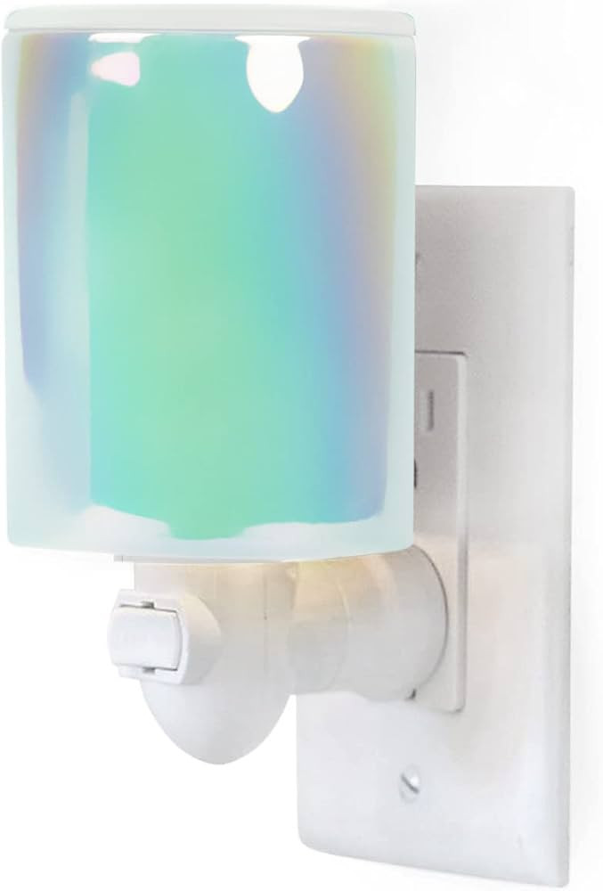 Happy Wax Iridescent Blue Outlet Warmer for Scented Wax - Compact Ceramic Wall Plug in Wax Melt W... | Amazon (US)