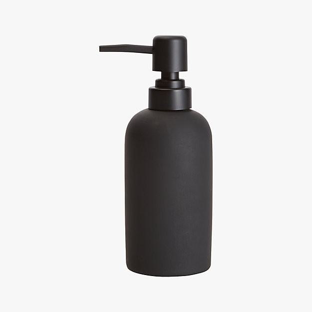 rubber coated black bath accessories | CB2