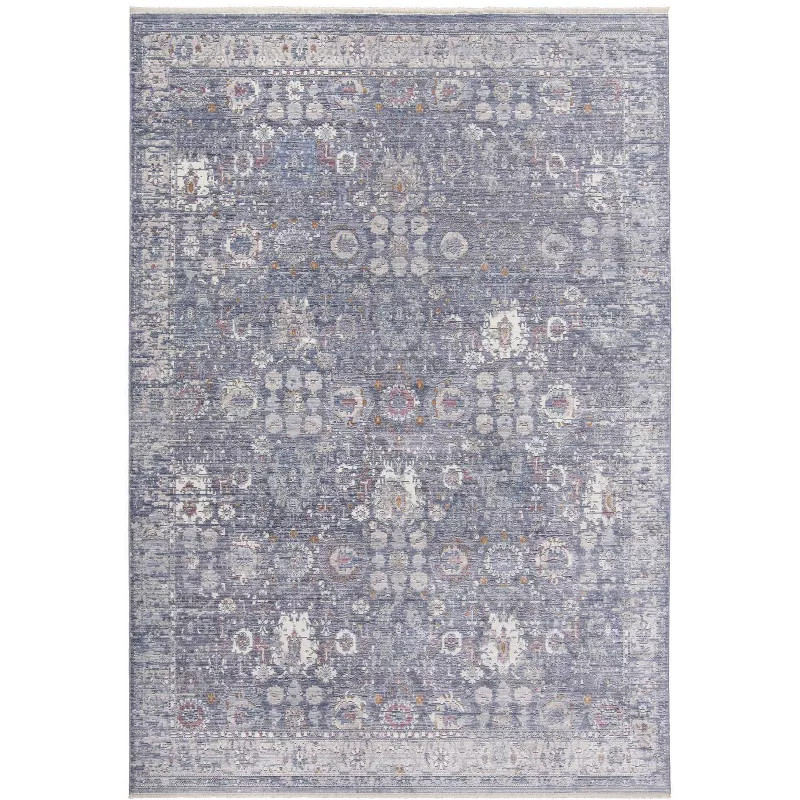Cecily Luxury Distressed Ornamental Accent Rug, Warm Blue Moonlight, 2ft x 3ft | Target
