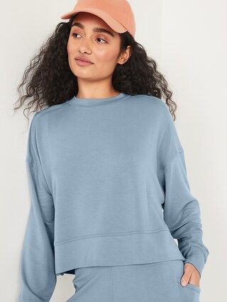 Long-Sleeve Live-In Cropped French-Terry Sweatshirt for Women | Old Navy (US)
