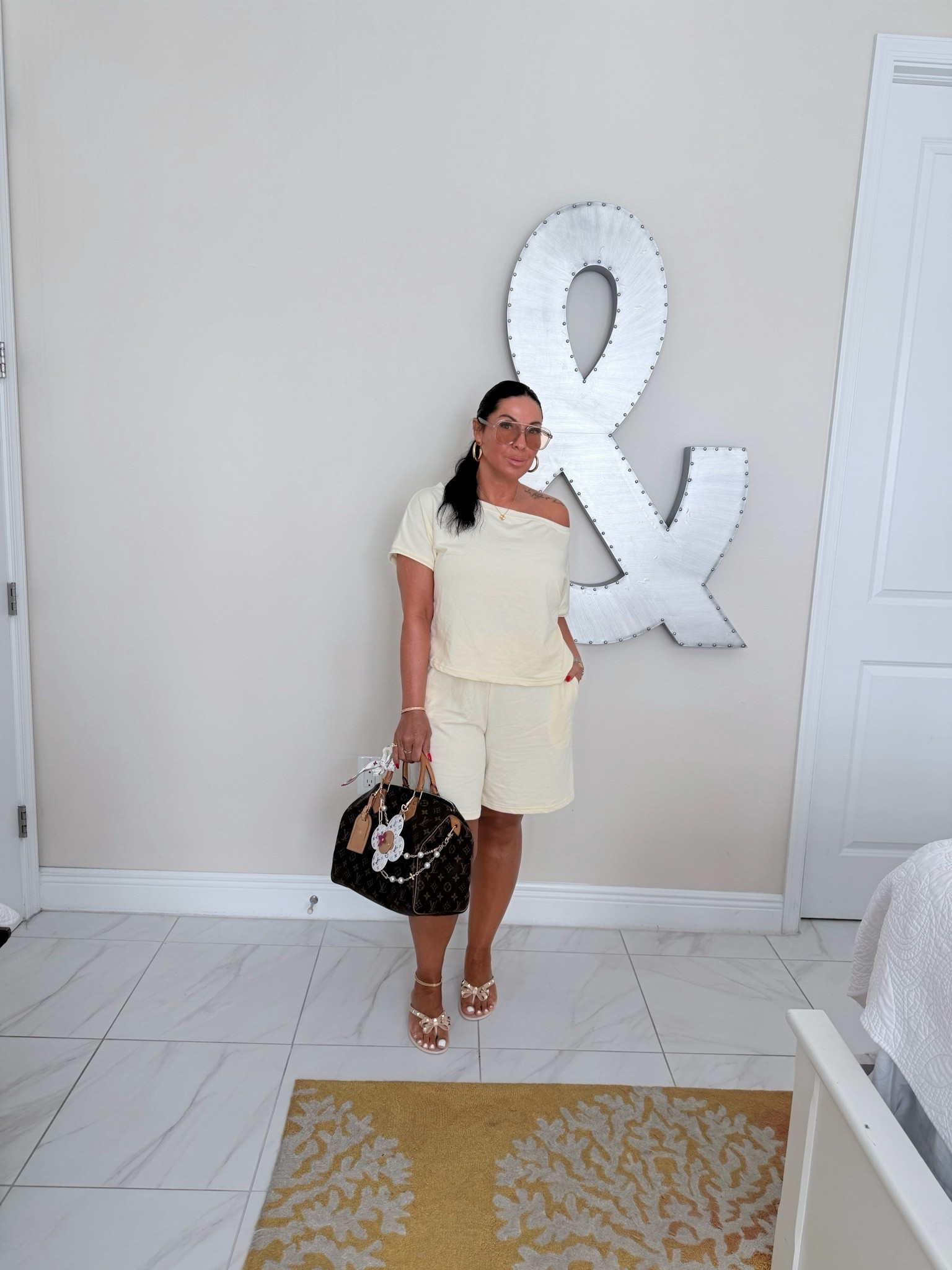 Casual Vacay Vibes- set under $20 and since my Valentino sandals didn’t make it I snagged these on Amazon and might need more colors because they’re amazing! Wearing a Large in the set and went up half size in the sandals. My YSL sunnies are on MAJOR SALE!

#LTKootd #LTKOver40 #LTKTravel