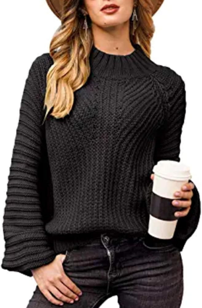 BerryGo Chunky Crewneck Sweaters Long Sleeve Oversized Cable Knit Sweater | Amazon (US)