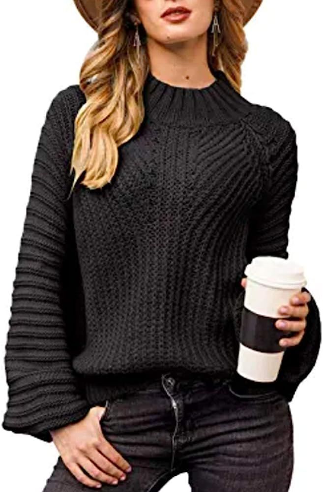 BerryGo Chunky Crewneck Sweaters Long Sleeve Oversized Cable Knit Sweater | Amazon (US)