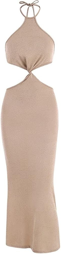 ZAFUL Women's Bodycon Cocktail Sleeveless Backless Dress, Sexy Mini Party Club Dress | Amazon (US)