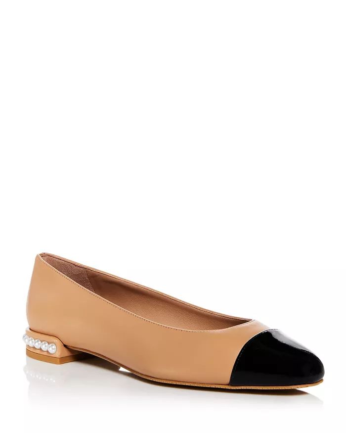 Women's Pearl Slip On Patent Cap Embellished Flats | Bloomingdale's (US)