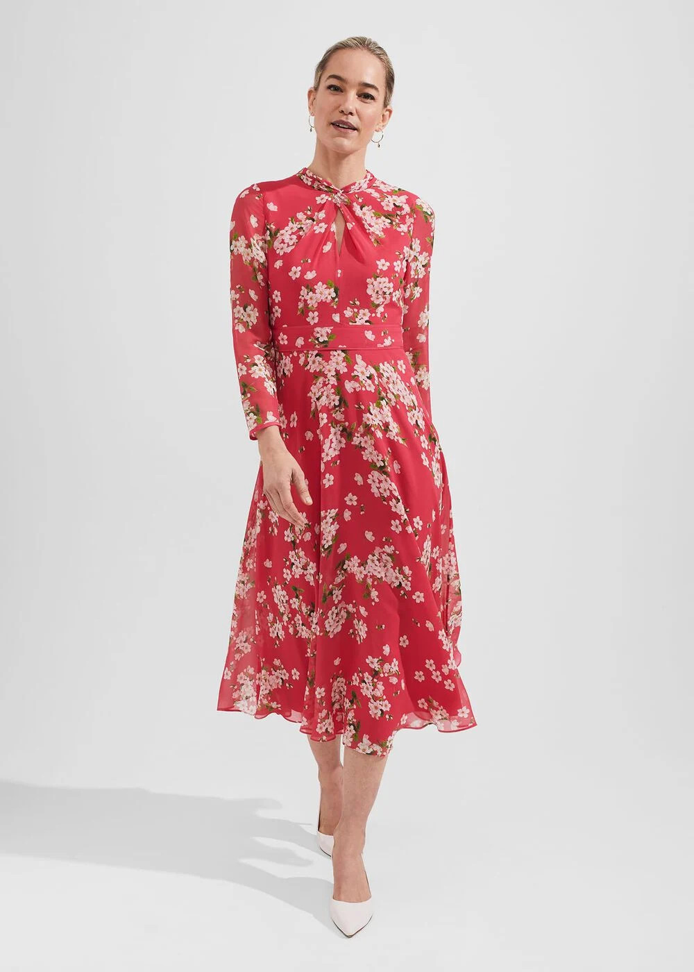 Helena Silk Fit And Flare Dress | Hobbs UK | | Hobbs