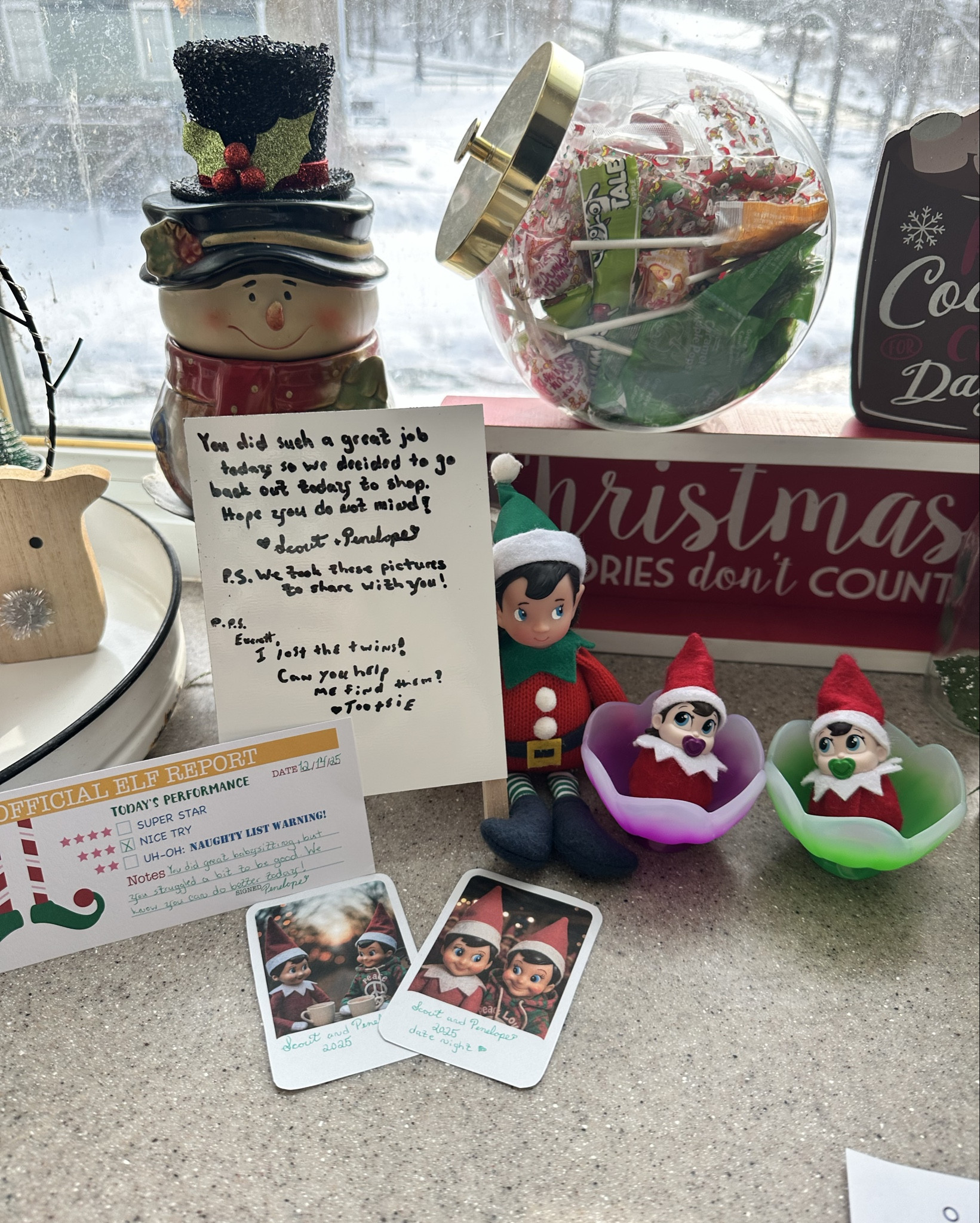 Elf on the Shelf Idea! 💡 

Do you have baby elves? 

My son loves this one! The big elves go off on a date and my son gets to babysit. 

We try to be sneaky and move them around during the day when he is distracted just to keep him on his toes. This year they dropped off some selfies and went out for a second day of shopping! 🛍️ 

#LTKHoliday #LTKKids #LTKSeasonal