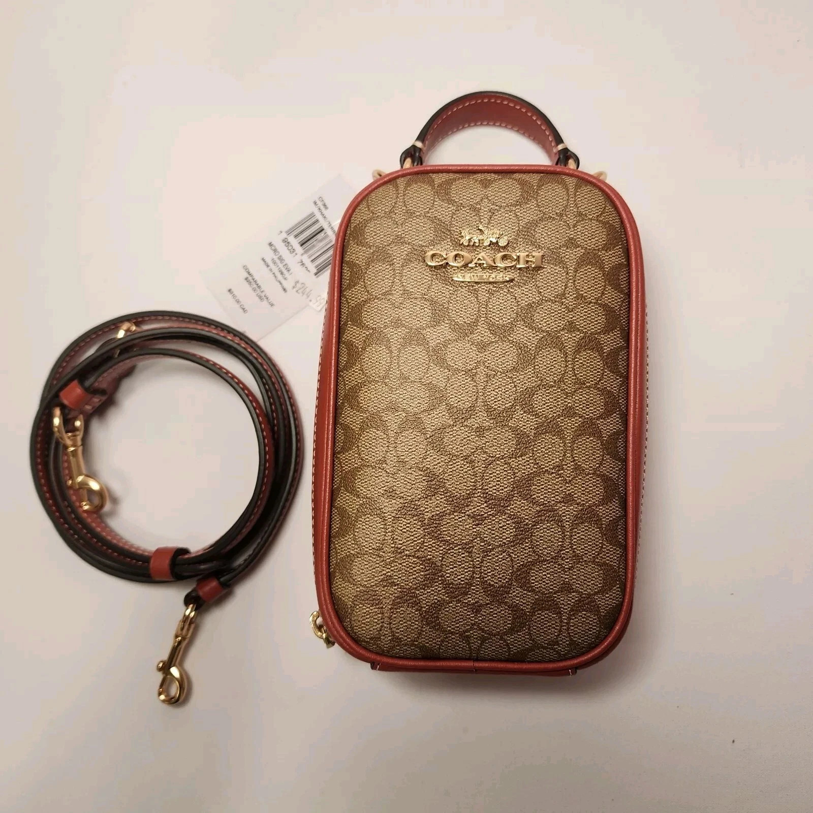 NWT Coach CF368 Eva Phone Crossbody in Colorblock Signature Canvas Khaki  | eBay | eBay US