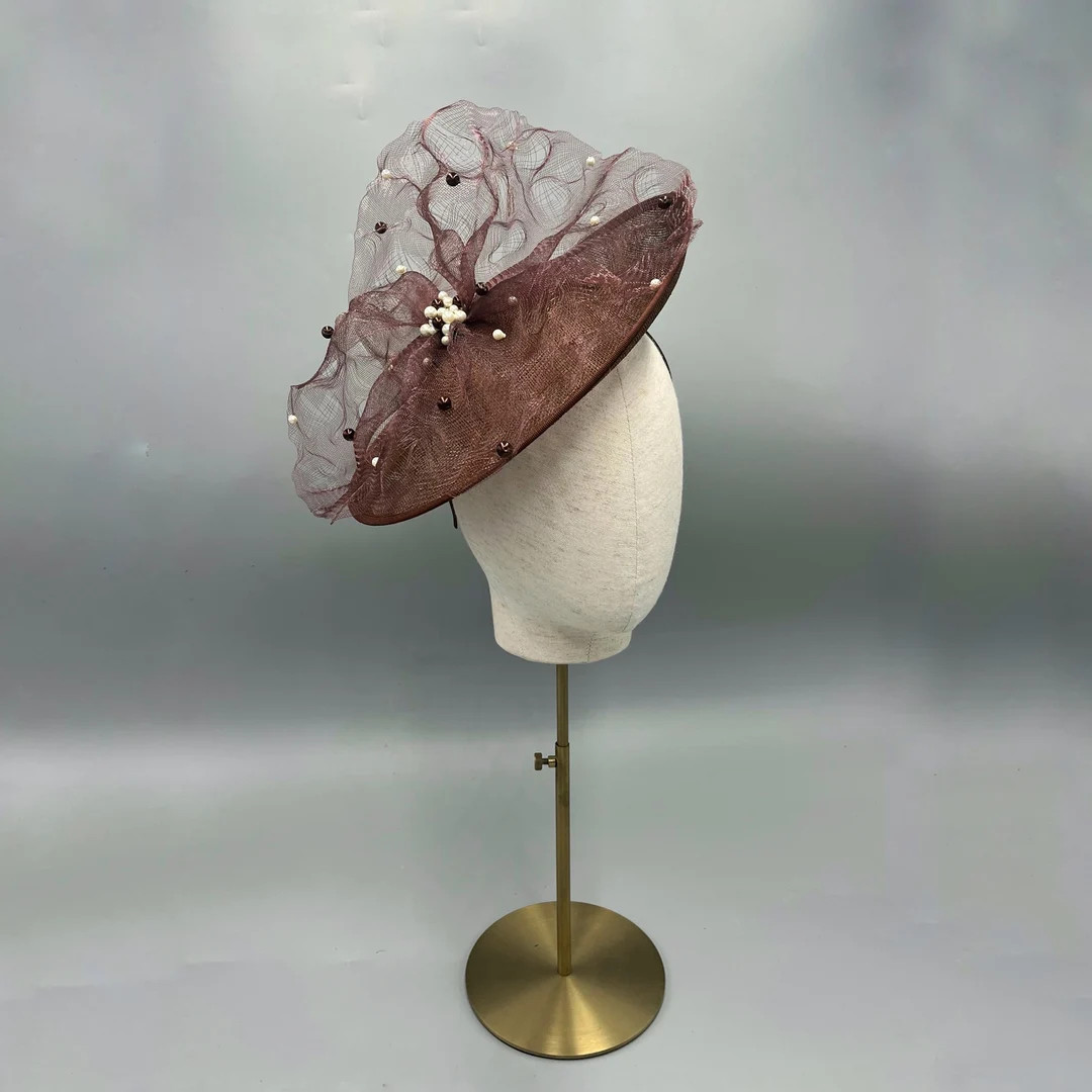 Chocolate Brown Fascinator, Saucer Hat, Wedding Hatinator - Etsy Slovenia | Etsy (US)