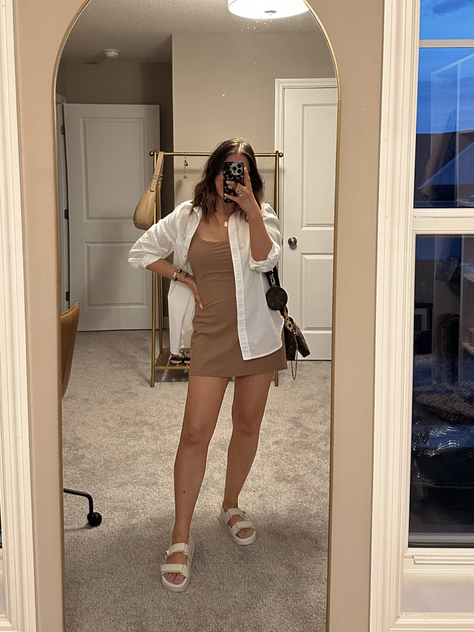 Easy summer outfit - athletic dress & white button up on sale! Wearing sp dress, xs button up, sandals tts 

#summerdress #summeroutfit

#LTKSeasonal #LTKunder100 #LTKsalealert