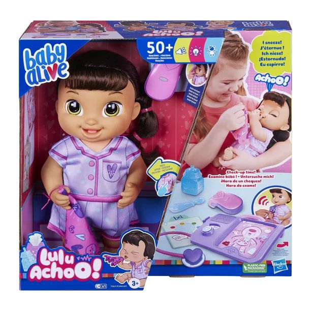 Baby Alive Lulu Achoo Doll, 12-Inch Doctor Play Toy, Sounds, Movements, Brown Hair - Walmart.com | Walmart (US)