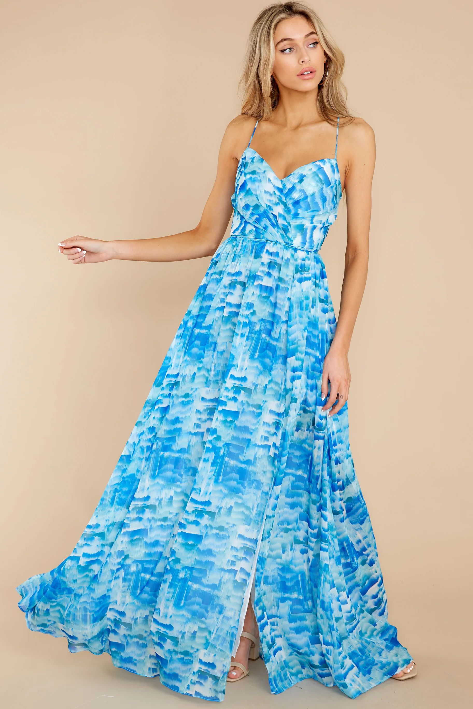 Not to Mention Blue Multi Maxi Dress | Red Dress 