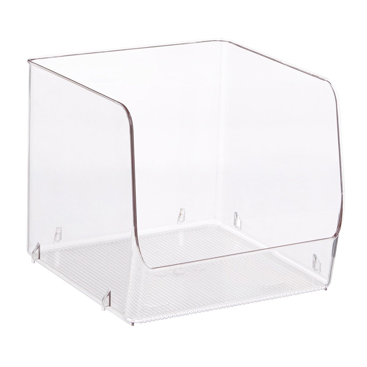 iDESIGN Linus X-Large Open Stacking Bin Clear | The Container Store