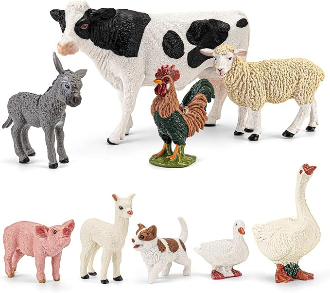 9PCS Large Solid Realistic Farm Animal Toys for Toddlers, Educational Learning Toys Plastic Farm ... | Amazon (US)