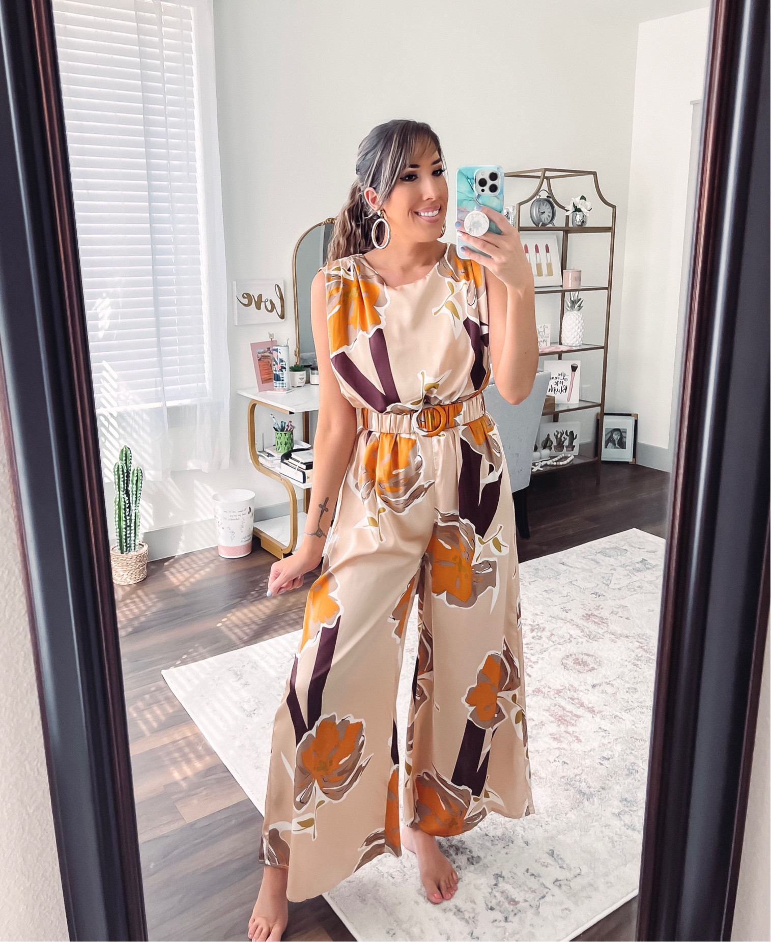 Taupe jumpsuit. Floral jumpsuit. Spring look. Jumpsuit .

#LTKSeasonal #LTKFind #LTKstyletip