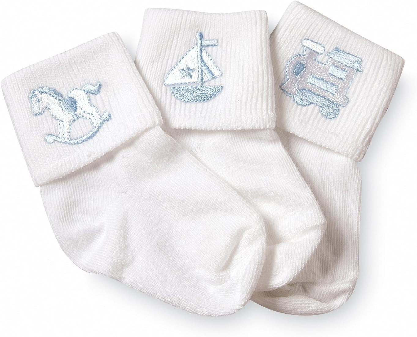 Jefferies Socks Baby Boy Collection Appliques, 3 Pack, White | Amazon (US)