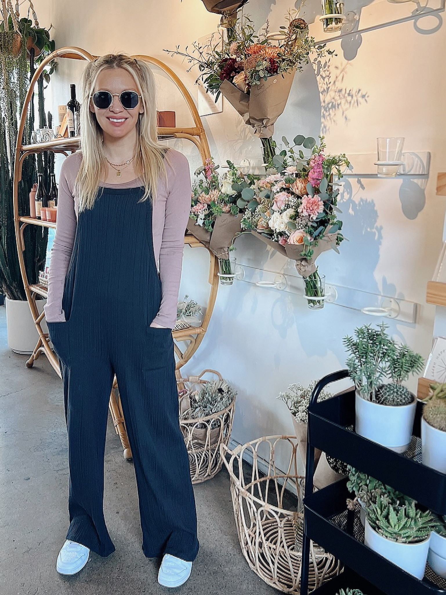 
Jumpsuit, Chelo boutique, Nike, sunglasses, coffee shop fit, bodysuit, overalls, Air Force one Nikes 

#LTKFind #LTKtravel #LTKworkwear