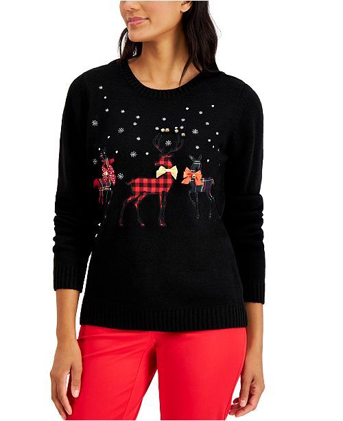 Patchwork Reindeer Sweater, Created for Macy's | Macys (US)