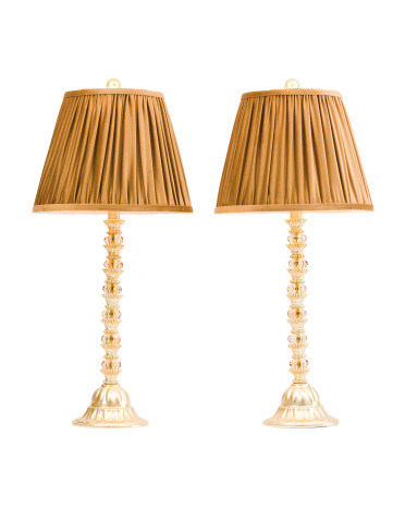 2pk 28.25in Glass Metal Table Lamp Set | TJ Maxx