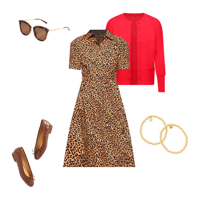 Modern Poplin Shirtdress - Leopard | Talbots