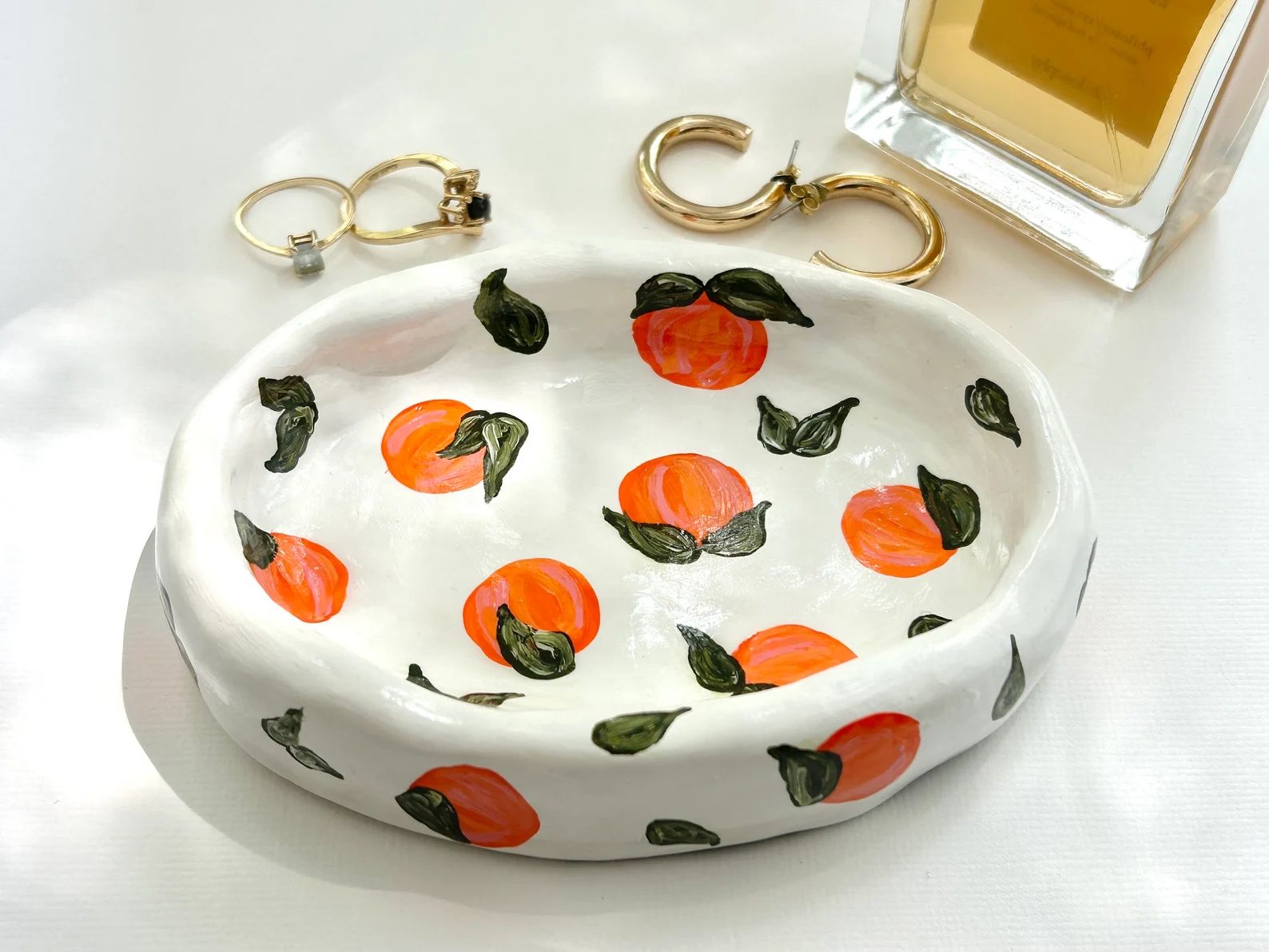 Orange Clay Jewelry Dish Trinket Dish Handmade MADE TO - Etsy | Etsy (US)