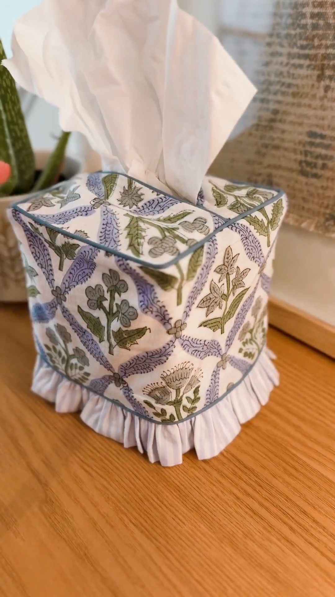 The cutest tissue box cover & grandmillennial home decor! This tissue holder with the ruffles at the bottom and the floral block print is TOO cute 🤍 Comes in so many fun patterns and colors and under $25! 

block print, floral, home decor, spring home decor, grand millennial, grandmillennial, southern decor, southern prep, coastal decor, floral block print, tissue box, tissue holder, tissue cover 

#LTKSeasonal #LTKHome #LTKdayinmylife